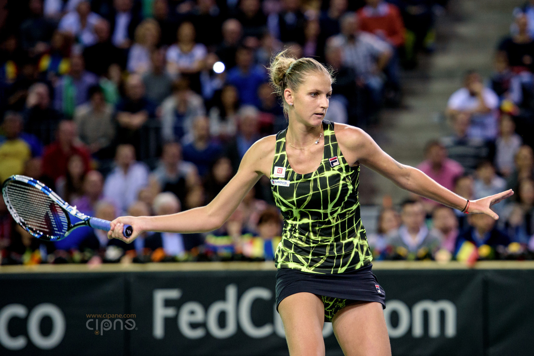 FedCup - România-Cehia - Simona Halep vs. Karolina Pliskova - 6 februarie 2016 - Sala Polivalentă, Cluj-Napoca