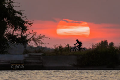 Cycling the sunset